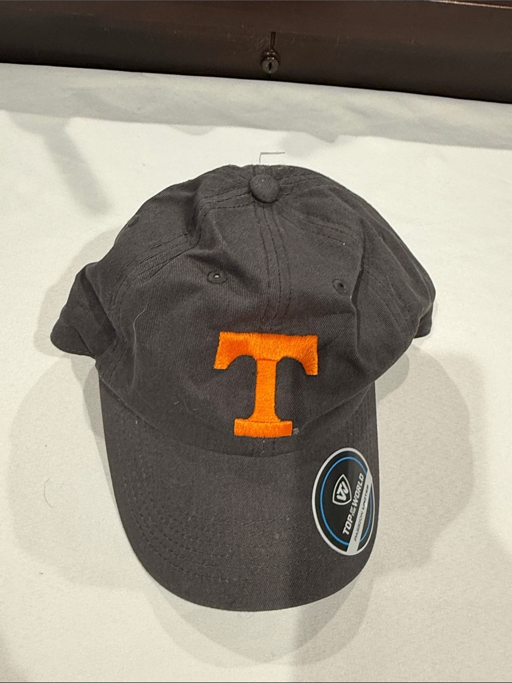 Top of the World da gray Cap with Orange Stitching